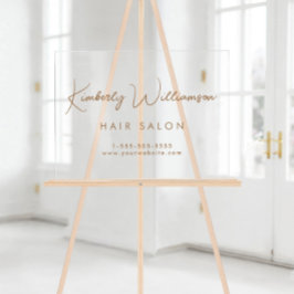 Name Gold Signature Script Acrylschild