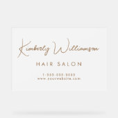 Name Gold Signature Script Mattiert Acrylschild (Vorderseite)