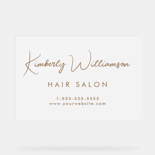 Name Gold Signature Script Mattiert Acrylschild (Vorderseite)