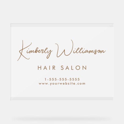 Name Gold Signature Script Mattiert Acrylschild (Vorderseite)