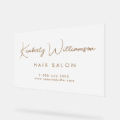 Name Gold Signature Script Mattiert Acrylschild (Winkel)