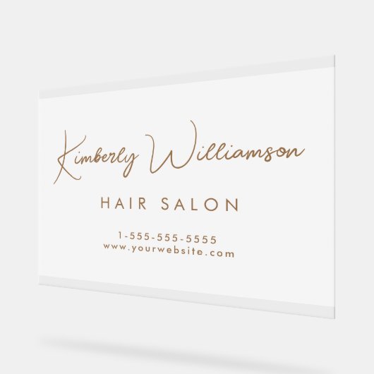 Name Gold Signature Script Mattiert Acrylschild (Winkel)