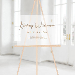 Name Gold Signature Script Mattiert Acrylschild