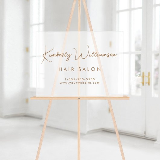 Name Gold Signature Script Mattiert Acrylschild