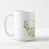 Name Gold & White Blume anpassen Kaffeetasse (Links)