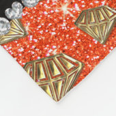 Name Golddiamant Neonorange Glitzer Fleecedecke (Ecke)