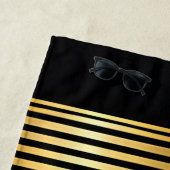 Name, Goldstreifen auf schwarz hinzufügen Strandtuch (Beispiel)