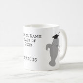 Name Grad Cap Manatee Abschluss Kaffeetasse (VorderseiteRechts)