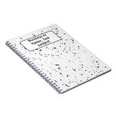 Name, Graue und schwarze Marmorchips Terrazzo Notizblock (Rechte Seite)