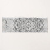 Name Grauer Glitzer Marble Mandala Om Übung Yogamatte (Vorderseite (Horizontal))