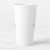 Name Gray Monogram Latte Tasse (Vorderseite)