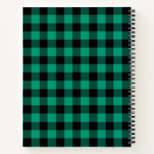 Name Green & Black Karos Kariert Gingham Pattern Notizblock (Rückseite)