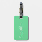 Name Green Bright Modern Simple Gepäckanhänger (Rückseite vertikal)