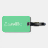 Name Green Bright Modern Simple Gepäckanhänger (Rückseite horizontal)