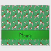 Name Green Drahthaar Pointing Griffon Hunde Geschenkpapier (Flach)