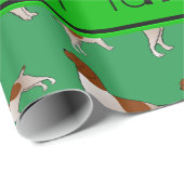 Name Green Drahthaar Pointing Griffon Hunde Geschenkpapier (Rolleneckpunkt)