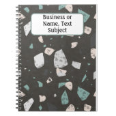 Name, Green & Earth Tone Chips Terrazzo Muster Notizblock (Vorderseite)