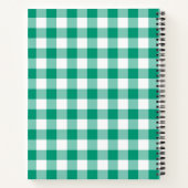 Name Green & White Gingham Checkered Pattern Edito Notizblock (Rückseite)