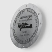 Name Grill Master Barkeeper Aviation Bar & Grill Große Wanduhr (Winkel)