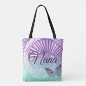 Name Großmutter Lila Swirl & Butterfly ändern Tasche (Rückseite)