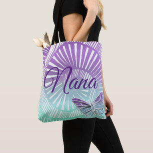 Name Großmutter Lila Swirl & Butterfly ändern Tasche