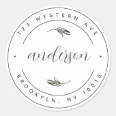 Name Grüne Rücksendeadresse Runder Aufkleber (Vorderseite)