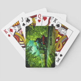 Name grüner Dampfzug Motor Alte Lokomotive P Spielkarten