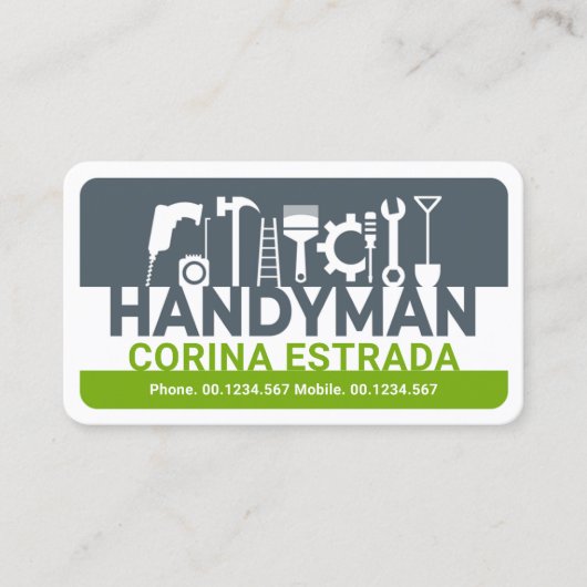 Name Handyman Tools Signatur Visitenkarte (Vorderseite)
