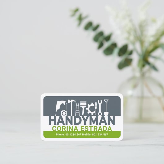 Name Handyman Tools Signatur Visitenkarte (Stehend Vorderseite)