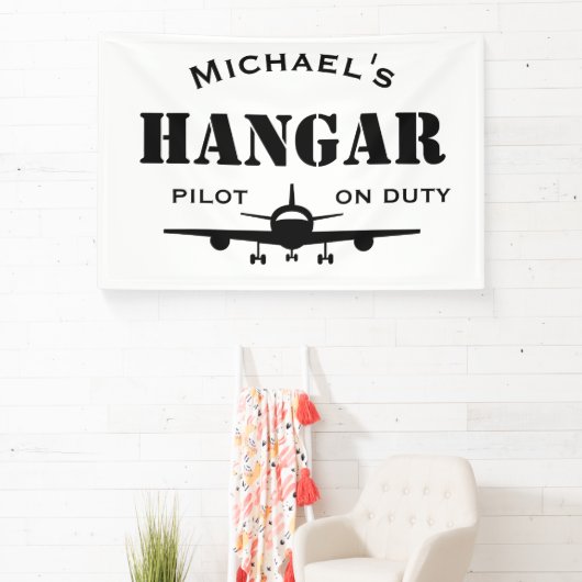 Name Hangar,Flugzeug,Pilot,Zolltarif für den Luftv Banner (InSitu)