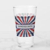 Name || Happy Birthday America Starburst Pint Glas (Rückseite)