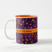 Name, Happy Halloween Kürbislaterne Pumpkins 11oz Zweifarbige Tasse (Links)