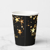 Name, Happy New Year Black & Gold 8oz oder 12oz Pappbecher (Rechts)