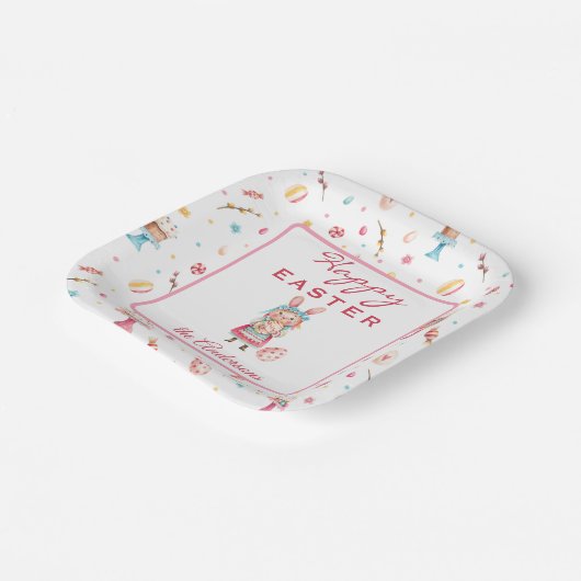 Name, Happy Oaster Spring 7-in-Square Paper Teller (Gewinkelt)