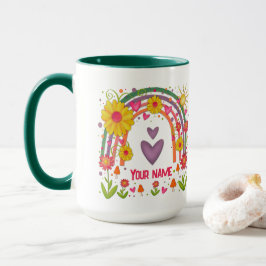 Name Happy Rainbow Niedlich Inspirivity Coffee Tas Tasse