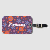 Name Happy Retro Blume 70er Daisy Funny Niedlich h Gepäckanhänger (Vorderseite (Horizontal))