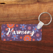 Name Happy Retro Blume 70er Daisy Funny Niedlich h Schlüsselanhänger (Vorderseite)