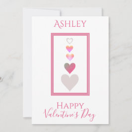 Name Happy Valentine's Day Modern Hearts Niedlich Feiertagskarte