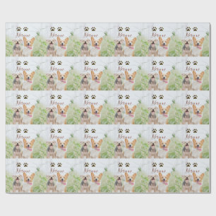 Name Haustier Hund Katze Pfote einfach Foto minima Geschenkpapier