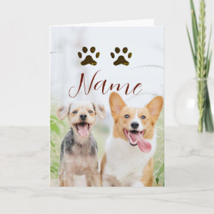 Name Haustier Hund Katze Pfote einfach Foto minima Karte