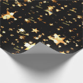 Name, Helle Sterne Neue Jahre 30-in-6ft-Urlaub Geschenkpapier (Ecke)