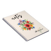 Name || Helles Wasserfarben-Blumenbouquet Notizblock (Rechte Seite)