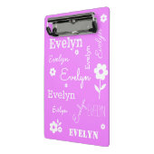 Name-hellpurpurnes und weißes Miniklemmbrett Mini Klemmbrett (Gewinkelt2)