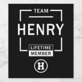 Name Henry Weinetikett (Einzelnes Label)