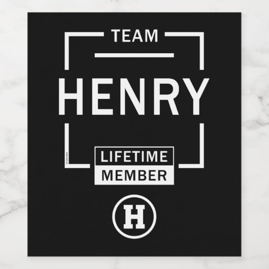 Name Henry Weinetikett (Einzelnes Label)