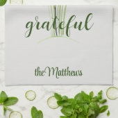 Name, Herbstpapier Gequillte Blume, dankbar, Geschirrtuch (Gefaltet)