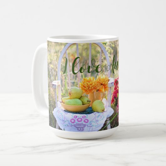 Name, herrliche Herbstfarbe Druck 15oz Tasse (Vorderseite Links)