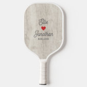 Name, Herz, Datum, Einfache Anwendung Pickleball Schläger (Rückseite)