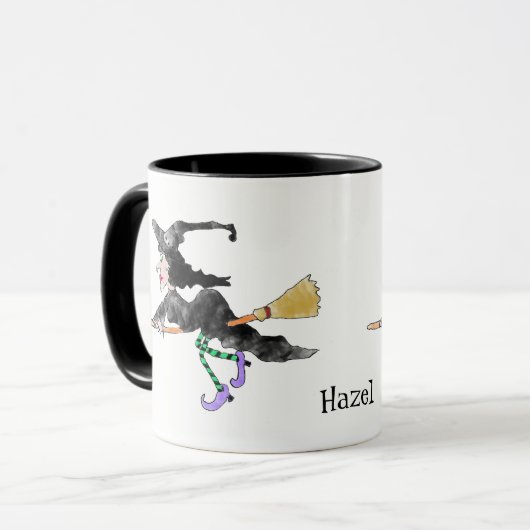Name-Hexe-Halloween-Tasse Tasse (Vorderseite Links)