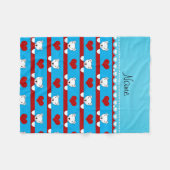 Name Himmel blau Eisbären rote Herzen Streifen Fleecedecke (Vorderseite (Horizontal))